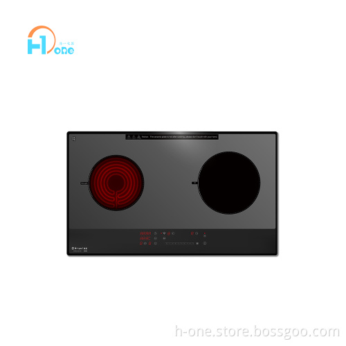 Smart WIFI Tuya Controlled 2 Burner Hybrid Cooker with CB Certificate - 220V Infrared and Hi-light Hob